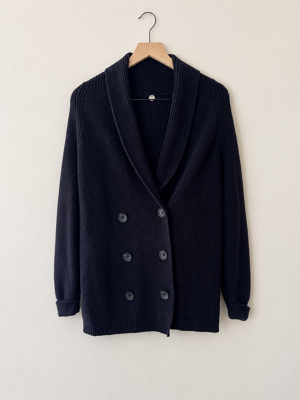 Margaret O’Leary Cotton Double-Breasted Shawl Cardigan Size XS